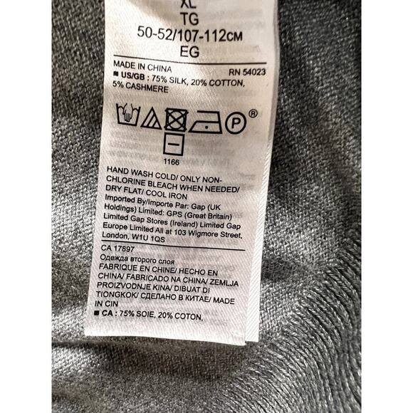 Banana Republic women's size XL grey luxury blend sweater light weight v-neck - Picture 7 of 7